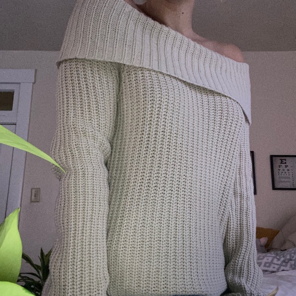 Favlux Tan Knit Off The Shoulder Sweater - Picture 6 of 9